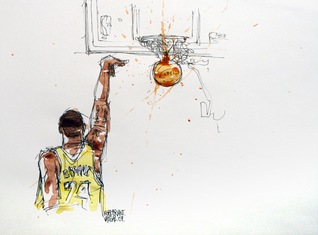 Illustration basketball kobe bryant swish.